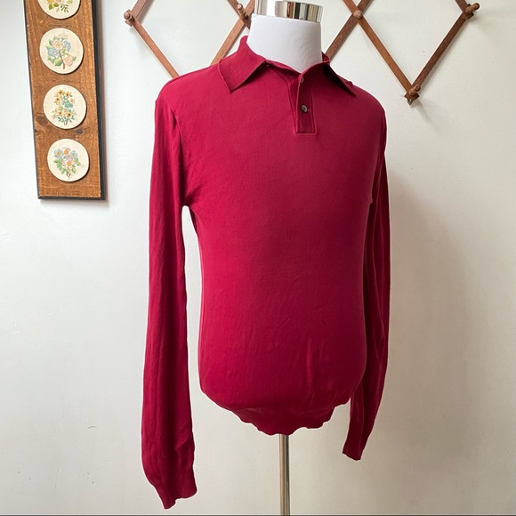 🍄 3/$30 Vintage 1970s Long Sleeve Polo Shirt - Picture 9 of 12